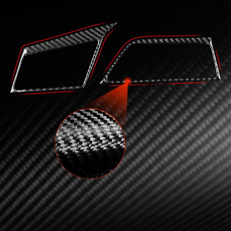 Red carbon-fiber dash air vent outlet trim stickers set with texture close-up