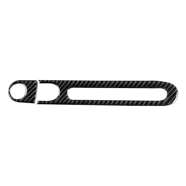 Glove box handle trim sticker, black carbon-fiber pattern, single long piece