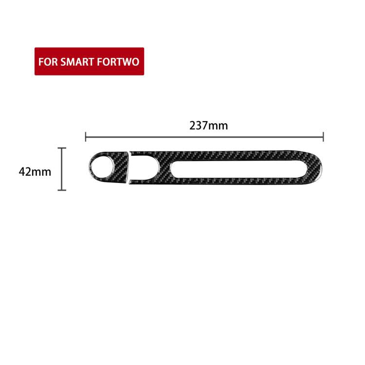Glove box handle sticker set, dimensions 237 x 42 mm, black carbon-fiber style
