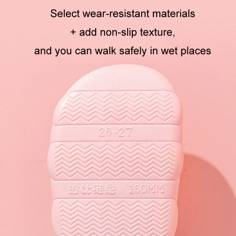 Children's pink slipper outsole with zigzag tread and molded size mark 26-27