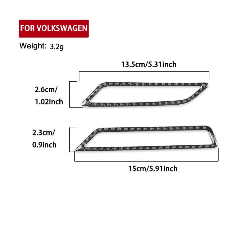 Black dashboard air outlet trim strips for instrument vents, 2-piece set, left-hand drive