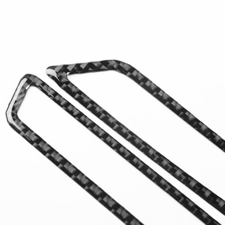 Black carbon-fiber style instrument air outlet trim strips, 2-piece set