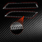 Red and black carbon-fiber look air outlet trim stickers with textured insert detail