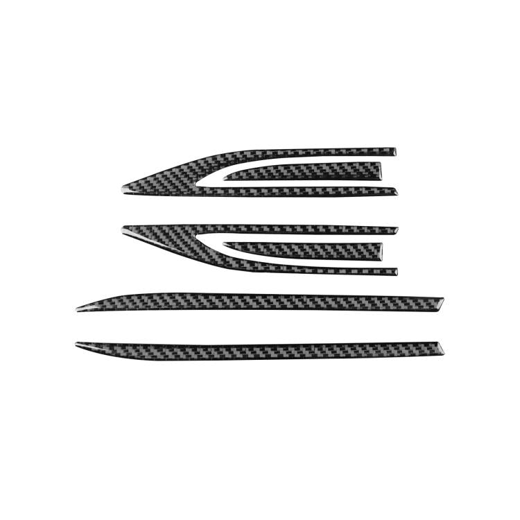 Black carbon-fiber fender stripe stickers, 6-piece set for left-hand drive