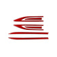 Red carbon-fiber fender stripe stickers, 6-piece set for left-hand drive