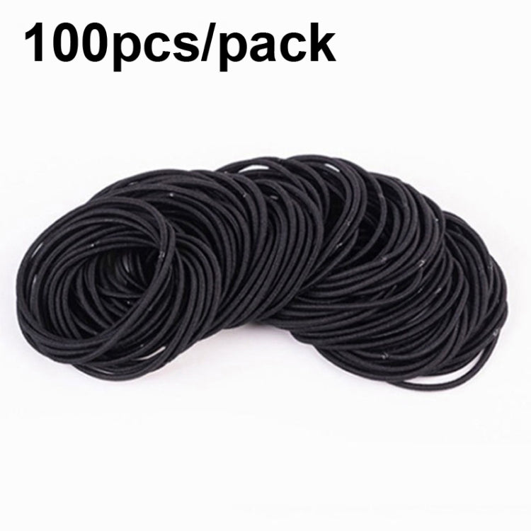 Stretchy nylon hair rings, black coiled set of elastic hair bands