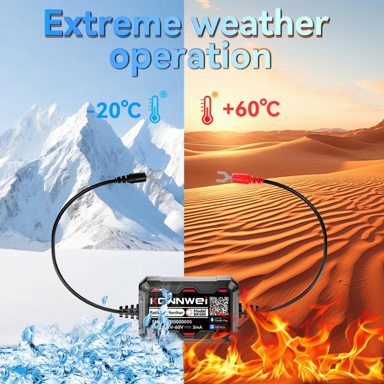 KONNWEI BK400 battery monitor with long cable for battery voltage monitoring