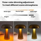 Mushroom table lamp showing three light tones: dark, neutral, and warm gold
