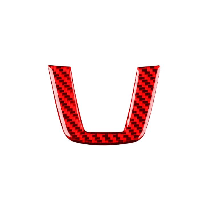 Left-hand drive steering wheel chin decoration sticker, red carbon-fiber pattern