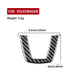 Steering wheel chin decoration sticker for Volkswagen, black carbon-fiber U-shape
