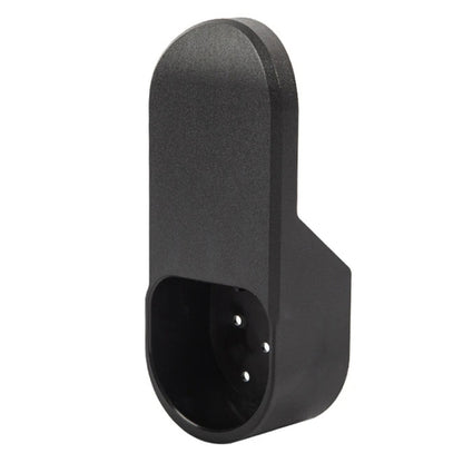 Wall storage bracket for EV charger cable, black plug holder with three-pin recess