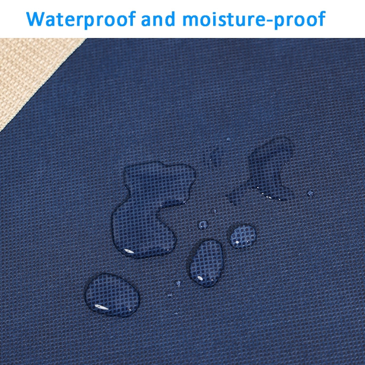 Navy waterproof storage bag fabric with water-resistant droplets texture