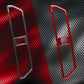 Carbon-fiber air outlet sticker trim with red border and inset squares