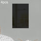 4-piece rectangular acrylic mirror wall stickers with right-angle frames, black frame