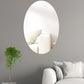 Oval acrylic mirror wall sticker with reflective silver finish and smooth rounded edge