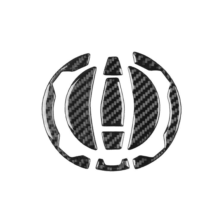 Fuel tank cap sticker set of carbon-fiber style black cutouts with center cap panel