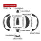 Fuel tank cap sticker set with carbon-fiber style black pieces and sizing layout
