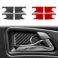 Black and red carbon fiber style inner door bowl sticker set, 4 curved pieces