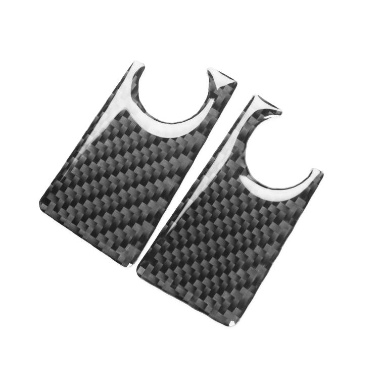 2-piece black carbon fiber style inner door bowl stickers with curved cutouts