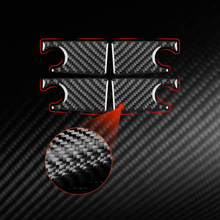 4-piece black carbon fiber style inner door bowl stickers with textured weave detail