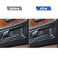 Black carbon fiber style inner door bowl sticker installed on door handle recess