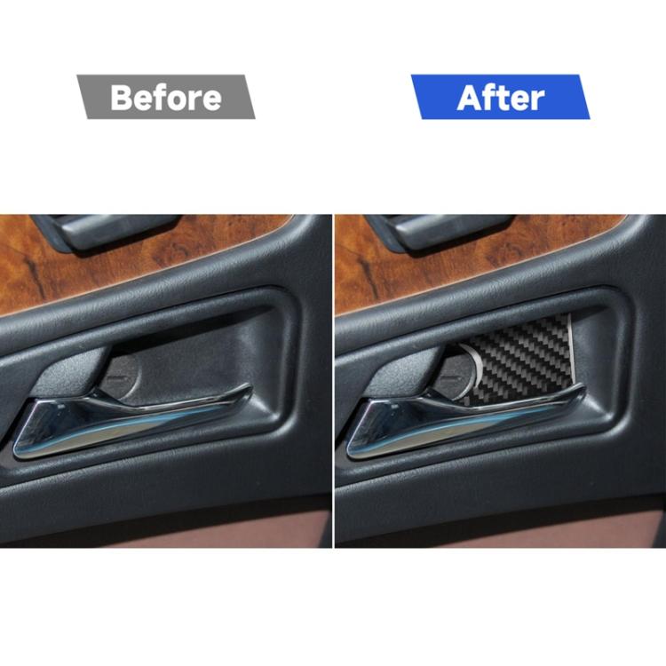 Black carbon fiber style inner door bowl sticker installed on door handle recess