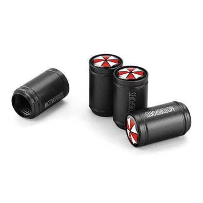 4pcs /Set Umbrella Metal Tire Valve Caps Automobile Universal Modified Valve Covers