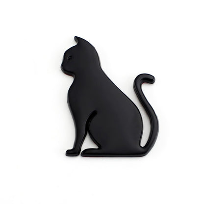 Black cat 3D scratch-blocking body sticker for car, matte silhouette