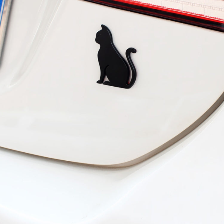 Black cat scratch-blocking sticker on car front panel