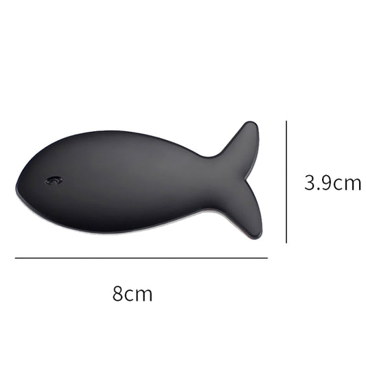 Fish-Shaped Car Metal Stickers Car Body Tail Marker Decorative Decals, Fish-Shaped