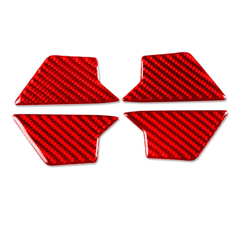 Red carbon-fiber door inner bowl sticker set, 4 left-hand drive pieces