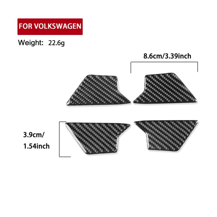 Black carbon-fiber door inner bowl sticker set, 4-piece left-hand drive