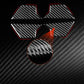 Black carbon-fiber door inner bowl stickers set, 4 pieces with red edge highlights