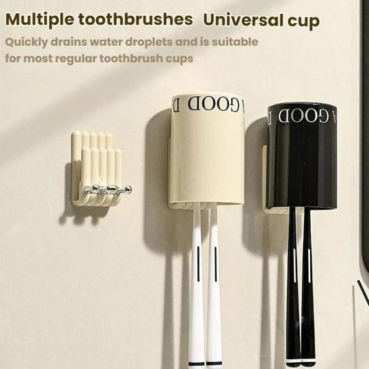Electric Toothbrush Holder Minimalist Wall-Mounted Toothbrush Mouthwash Cup Hanging Storage Rack