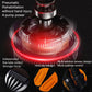 Robotic rehabilitation glove system with red-lit pneumatic power base and glove details