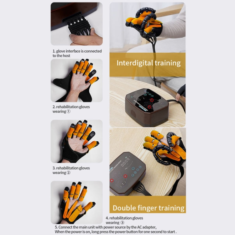 Rehabilitation glove system with wiring connections shown for training and double finger use