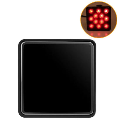 Universal LED trailer rear brake light, black shell with red 12-LED grid, unlit lens