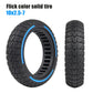 Off-road scooter tire with blue sidewall stripe and chunky tread pattern