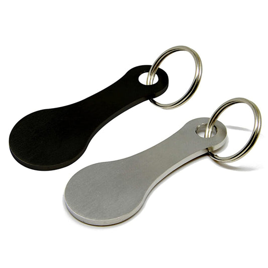 Metal Key Ring Shopping Trolley Tokens Removable Shopping Trolley Keys, Silver, Black