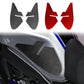 Fuel tank stickers set, black and red carbon-fiber panels with silver arrow detail