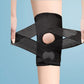 Black knee strap brace with breathable mesh fabric and front patella opening