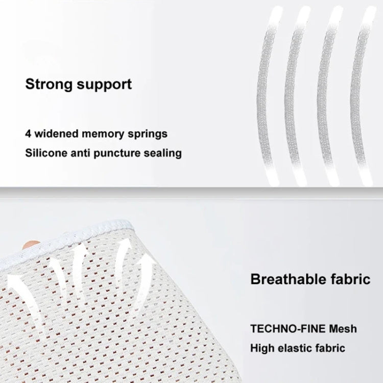 Breathable mesh knee pad with anti-puncture sealing and strong support springs