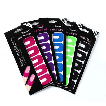 10pcs /Pack Nail Art Nail Polish Anti-Spill U-Shape Stickers