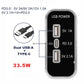 12/24V USB+Type-C Car, RV, Boat Mobile Phone Charger Modification, Silver 2.1A+1A+PD3.0