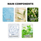 Ingredient tiles: water, tea tree, honeysuckle, nicotinamide, peppermint extract