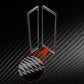 Black carbon-fiber air vent trim stickers with red border outline, two-piece set