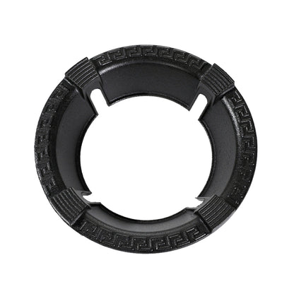 Gas stove fire windscreen cover ring with four clamp jaw cutouts