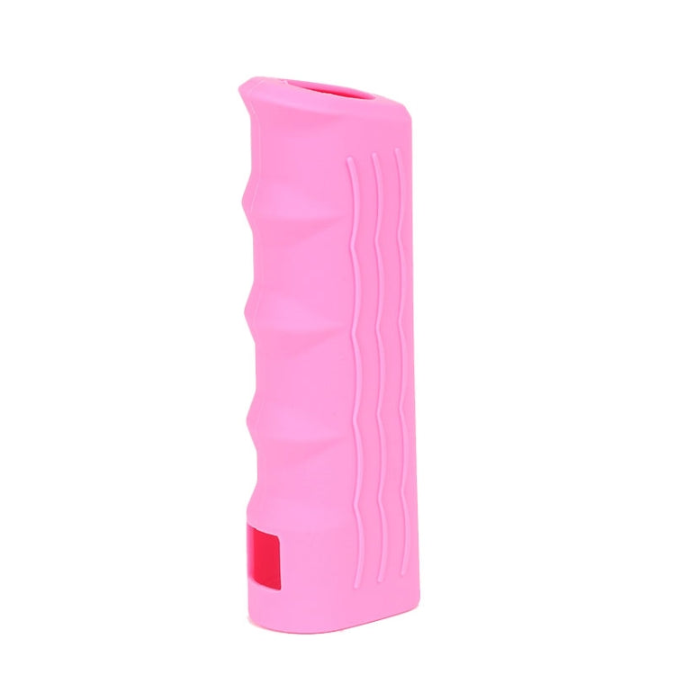 Pink silicone handbrake handle cover sleeve with wavy embossed grip texture.