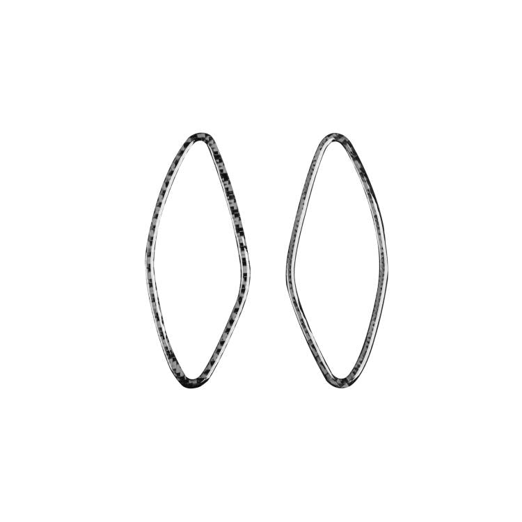 Pair of oval speaker sticker trim with black border, left-hand drive
