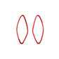 Pair of oval speaker sticker trim with red border, left-hand drive